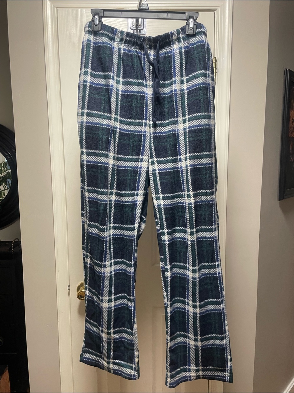Nautica Men’s Navy & Green Plaid Lounge Joggers